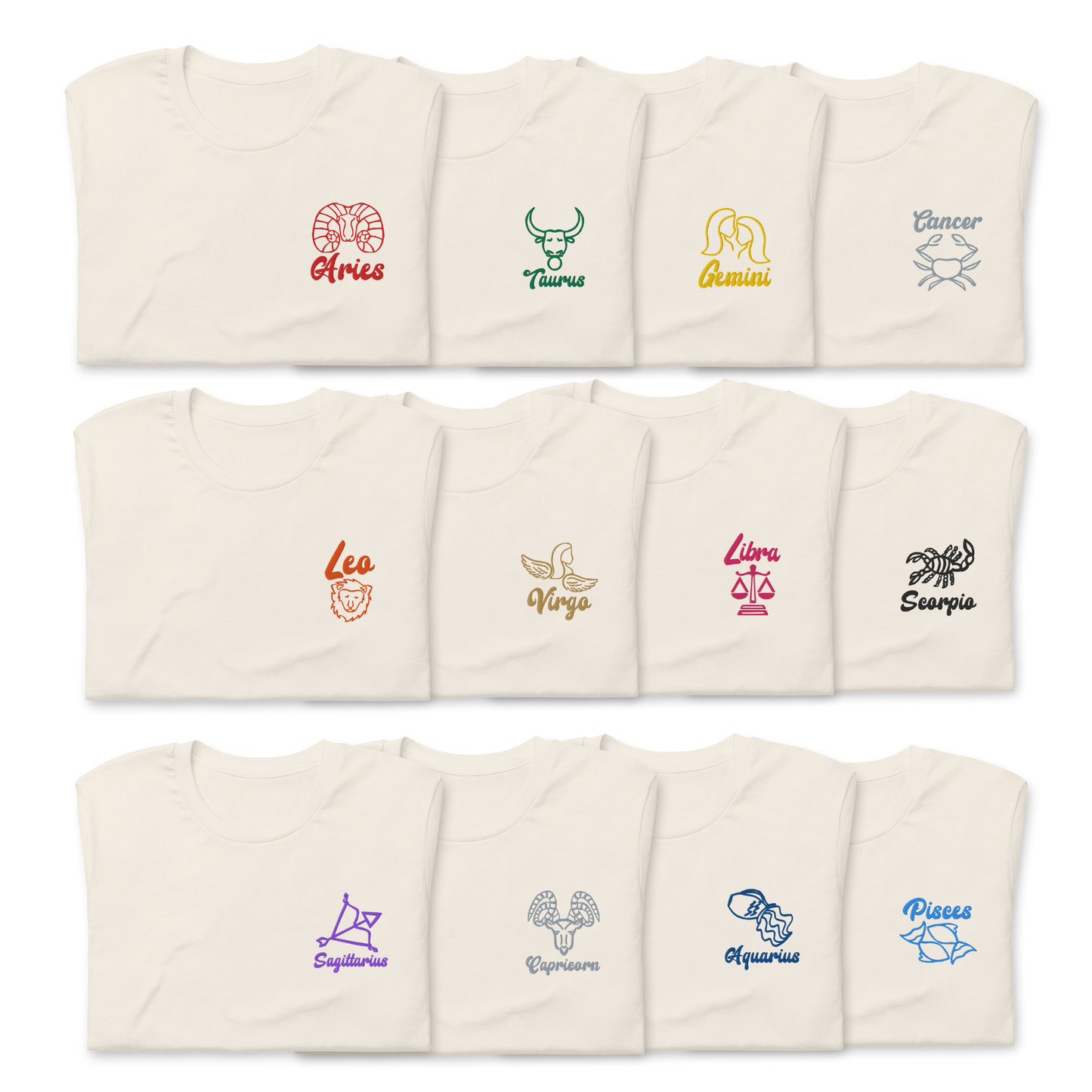 Aries Embroidered Astrology Tee