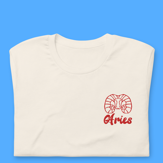 Aries Embroidered Astrology Tee