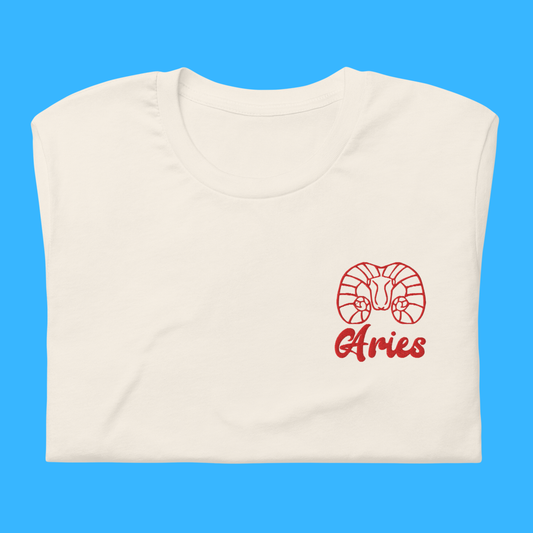 Aries Embroidered Astrology Tee