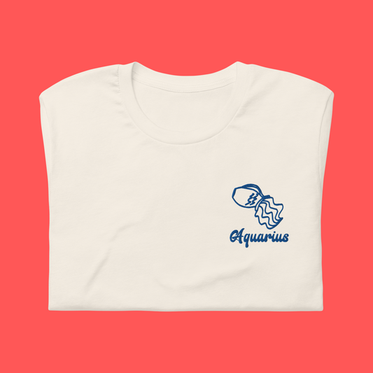 Aquarius Embroidered Astrology Tee