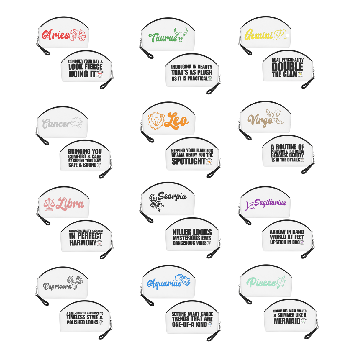 Zodiac Facts Makeup Bags
