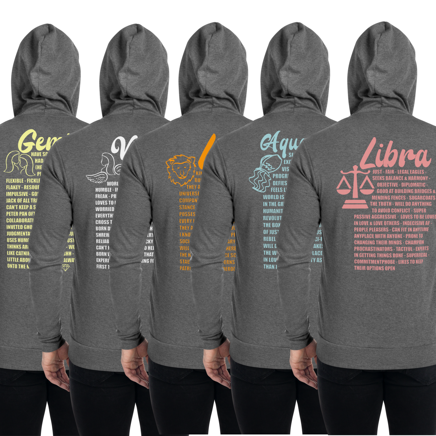 Libra Hoodie Zip Up Zodiac Sweatshirt Zodiac Sign Gift