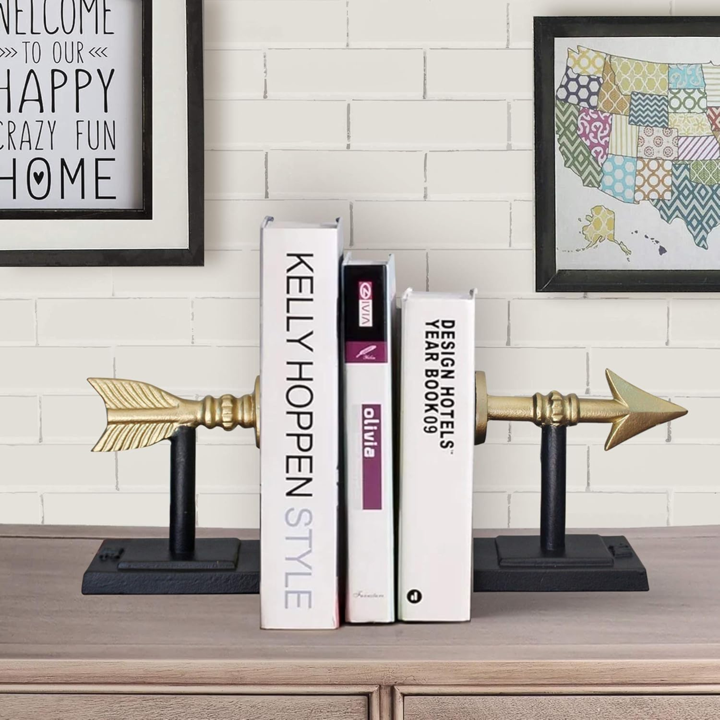 Gold Arrow Bookends