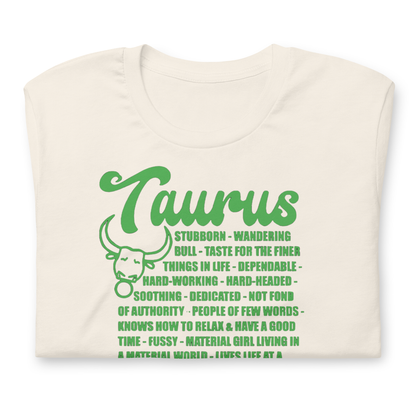 Taurus Zodiac Facts Tee