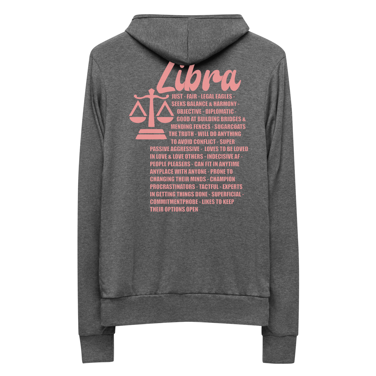 Libra Hoodie Zip Up Zodiac Sweatshirt Zodiac Sign Gift