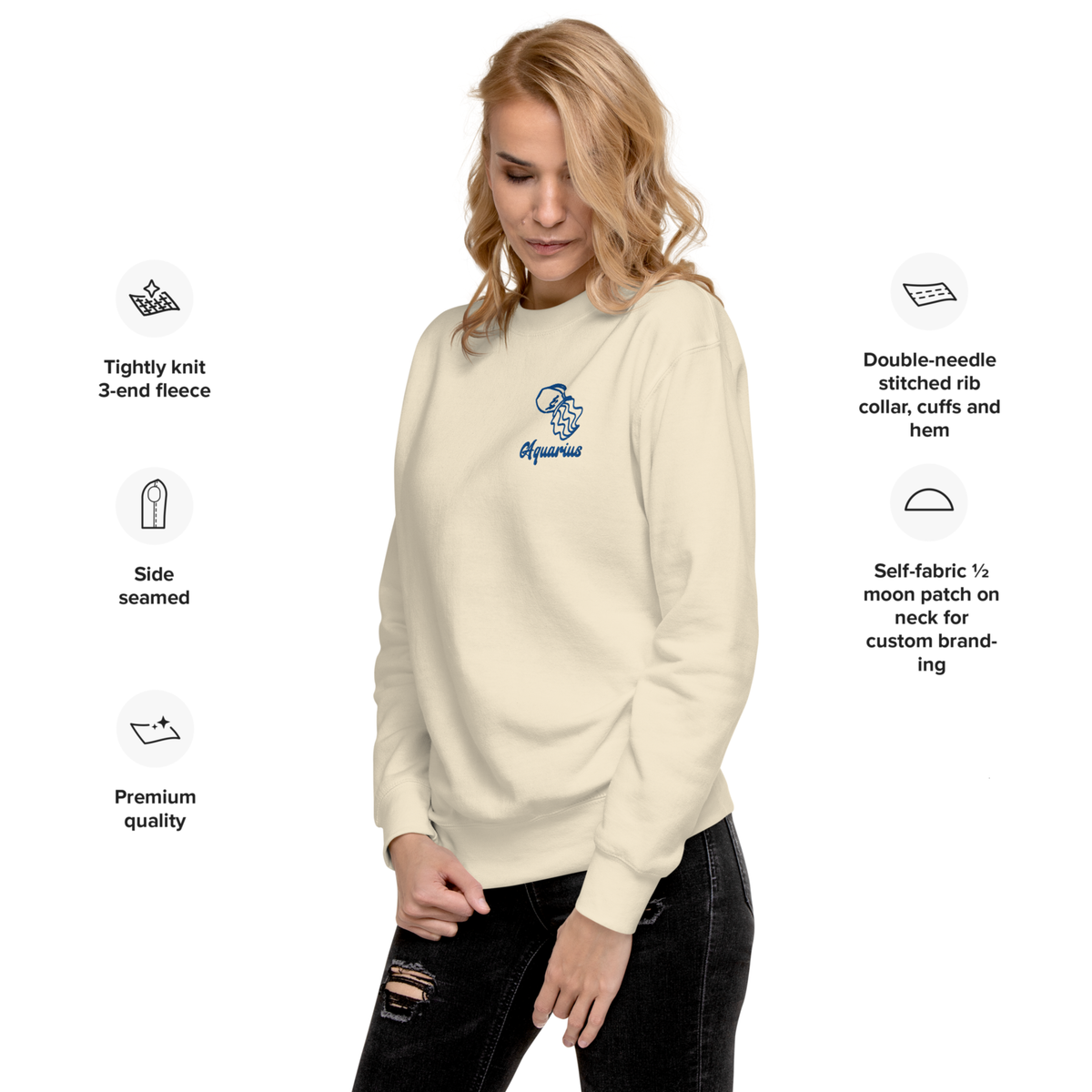 Aquarius Embroidered Sweatshirt