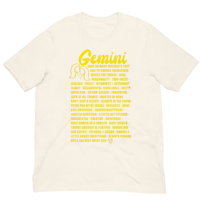 Gemini Zodiac Facts Tee