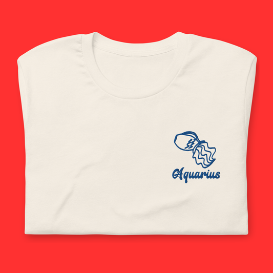 Aquarius Embroidered Astrology Tee