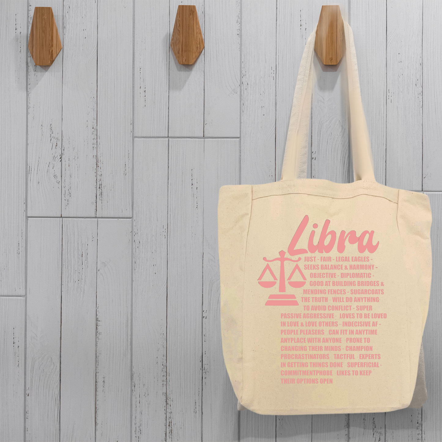 Libra Totes Zodiac Facts Canvas Bag