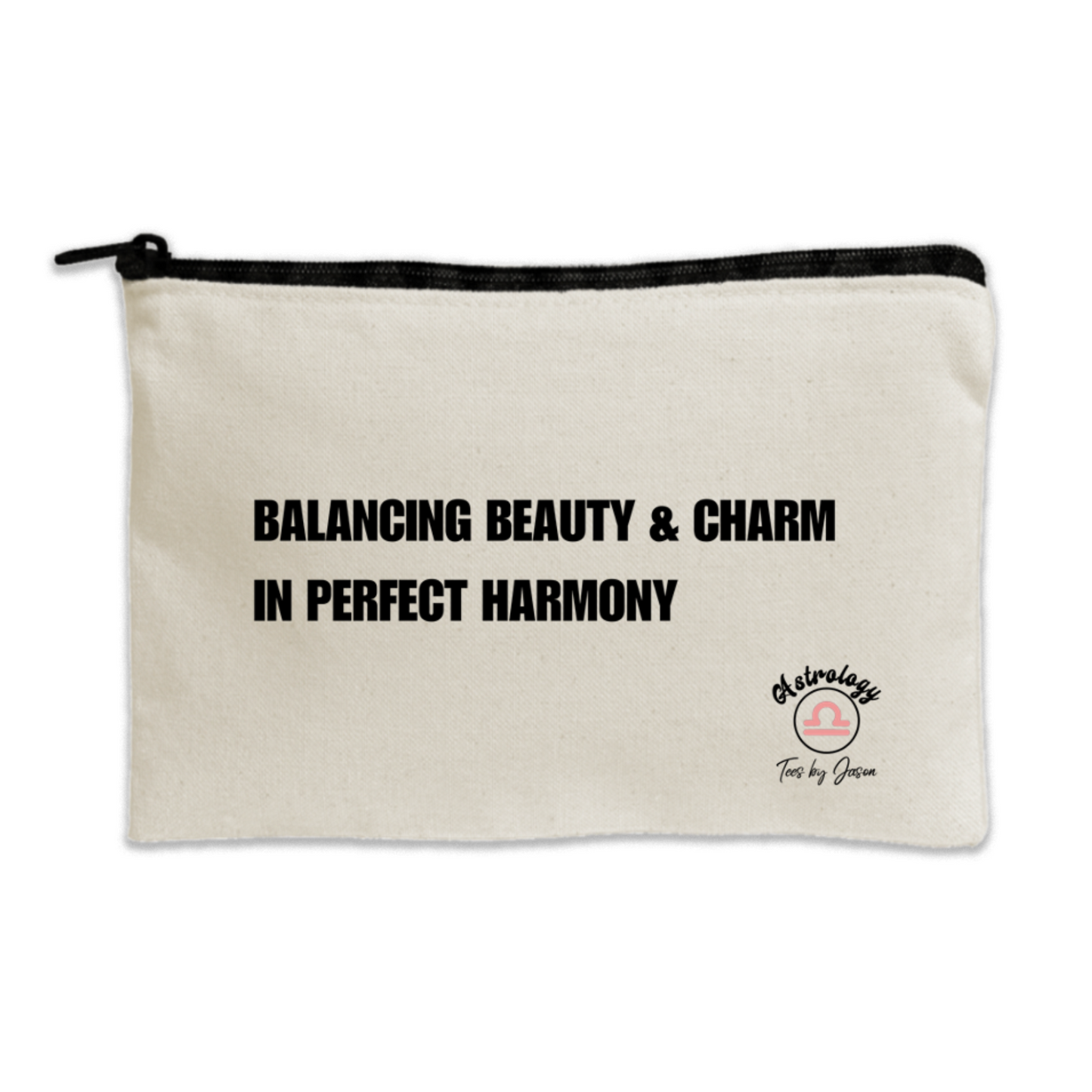 Libra Zodiac Canvas Zippered Beauty Bag