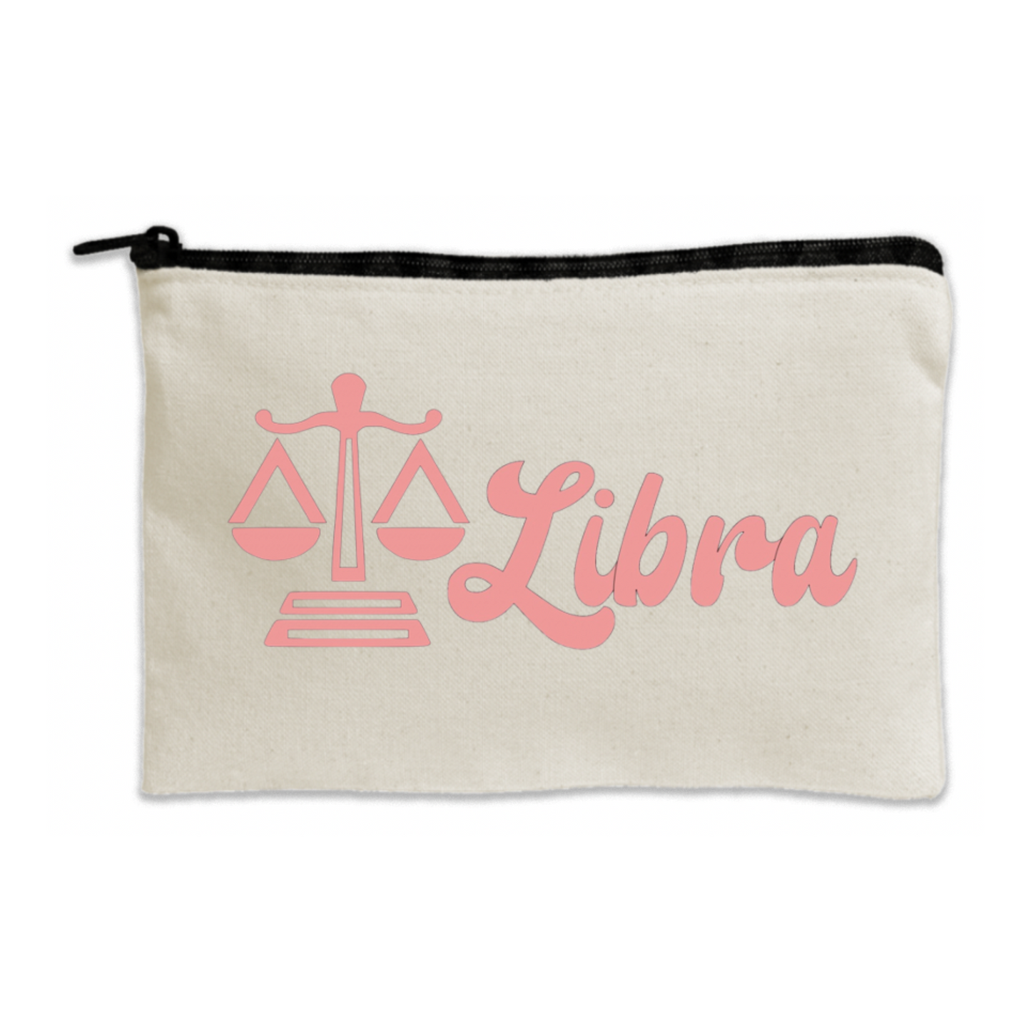 Libra Zodiac Canvas Zippered Beauty Bag