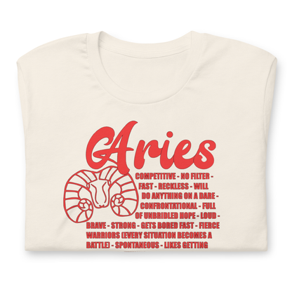 Aries Zodiac Facts Tee