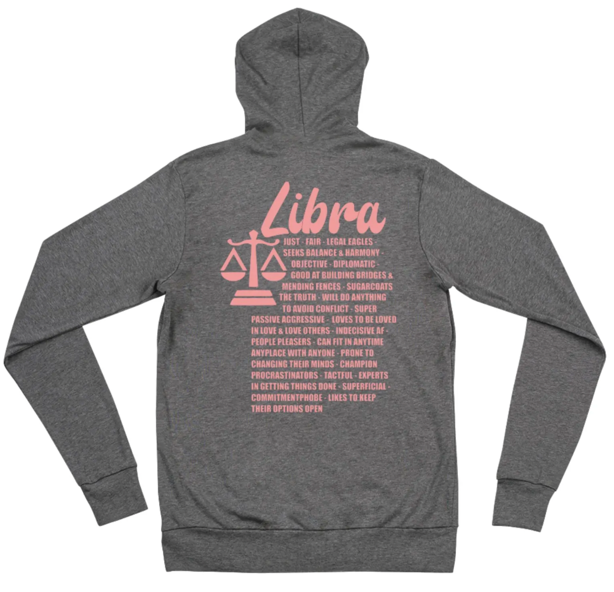 Libra Hoodie Zip Up Zodiac Sweatshirt Zodiac Sign Gift